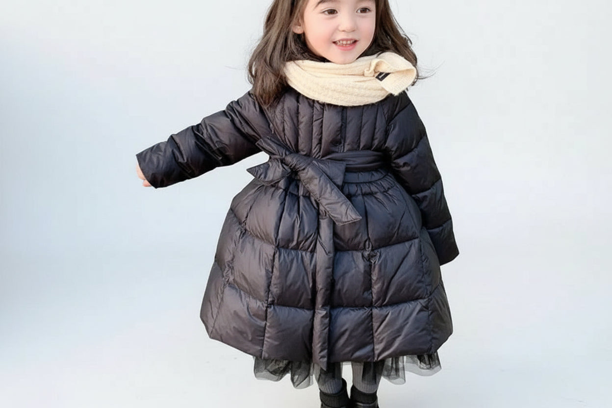 The Sleek, Belted 'Cloud-Coat' for Little Explorers