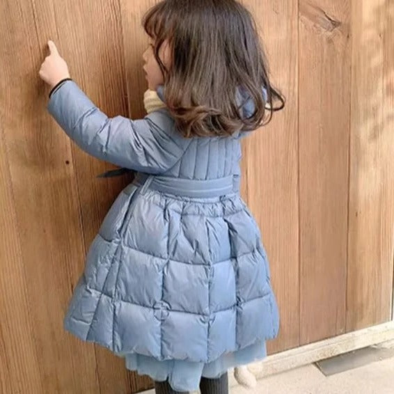 The Sleek, Belted 'Cloud-Coat' for Little Explorers